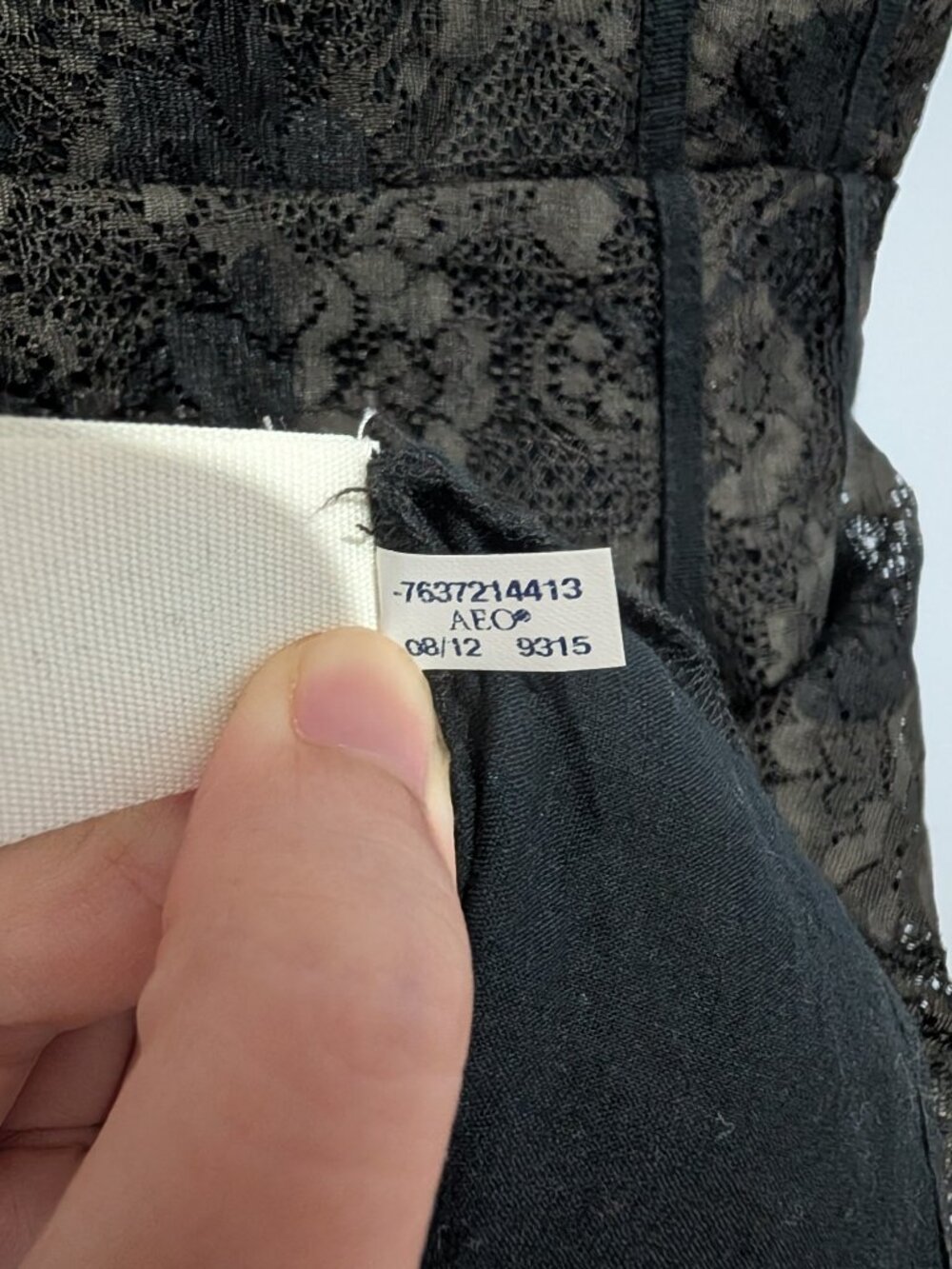 American Eagle 2012 Summer Lace Corset Dress, Black, Size 4 - Picture 4 of 4